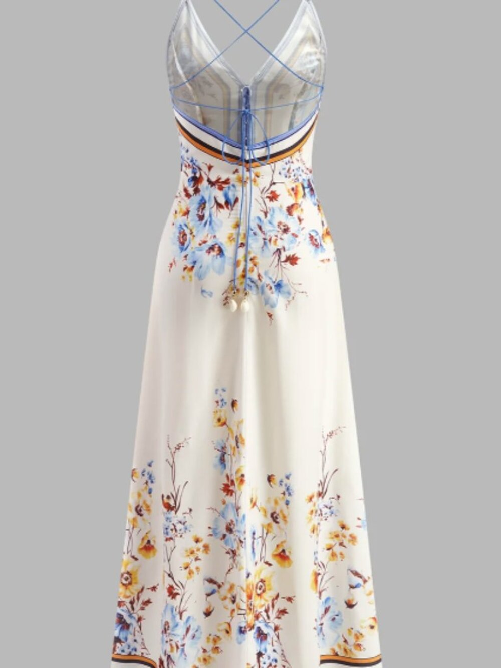 Casual Floral Printed Halter Long Dress - Picture 3 of 3